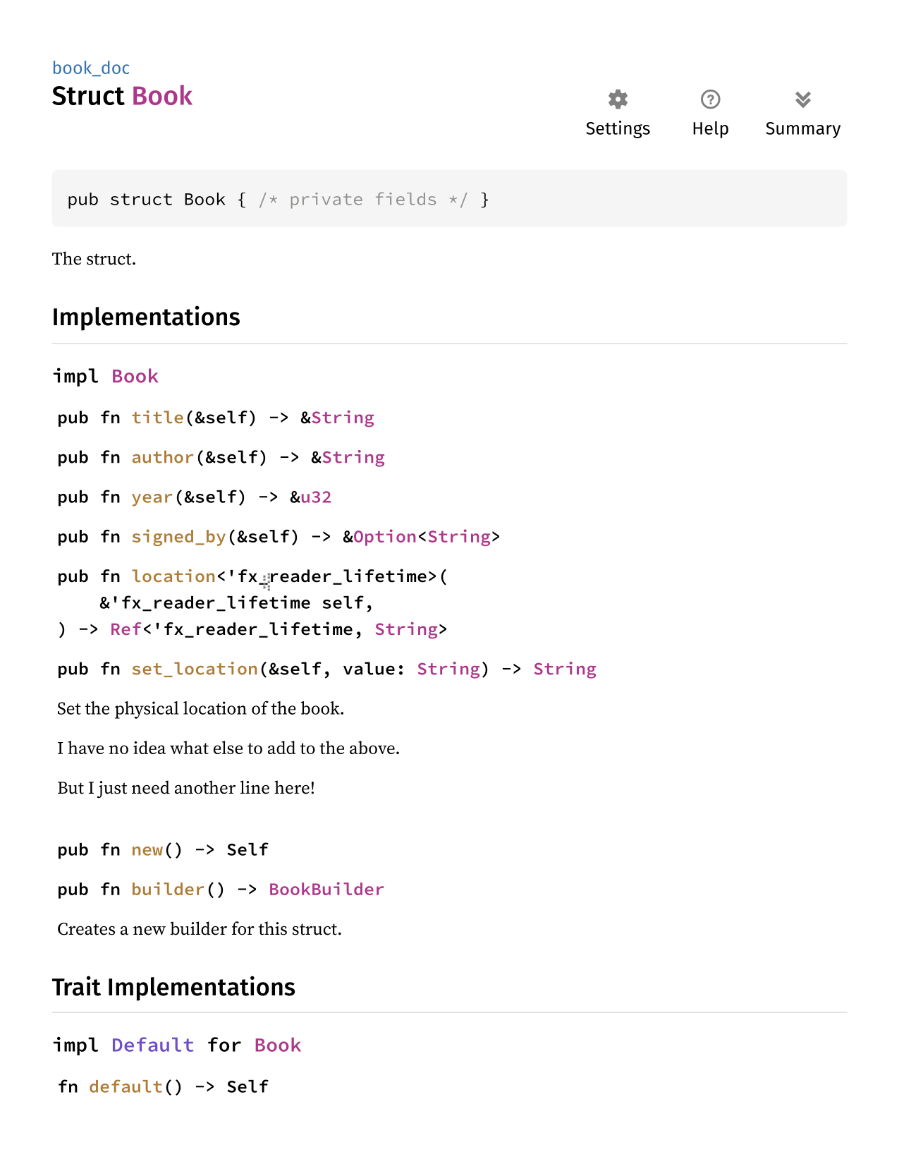 Documentation example