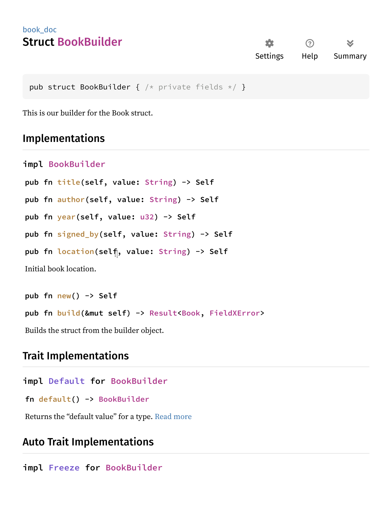 Documentation example
